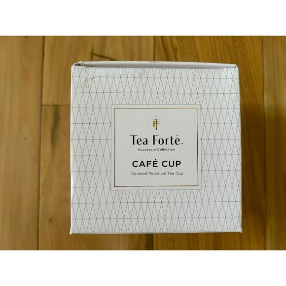 New Tea Forte Cup White Ceramic Cafe Tea Cup w/ Hole in Lid - Picture 7 of 10